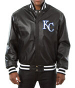 MLB Kansas City Royals Black Leather Jacket