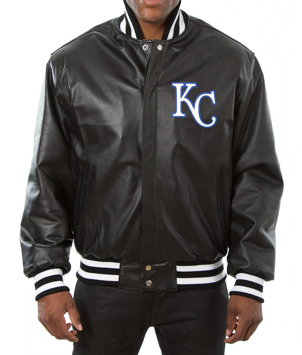 MLB Kansas City Royals Black Leather Jacket (1) MLB Kansas City Royals Black Leather Jacket