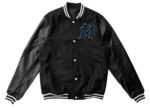 MLB Miami Marlins Black Varsity Jacket