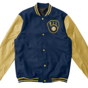 MLB Milwaukee Brewers Blue Varsity Jacket
