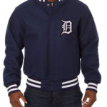 MLB Navy Blue Detroit Tigers Varsity Jacket
