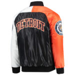 MLB Navy Orange Detroit Tigers Tri Color Satin Jacket