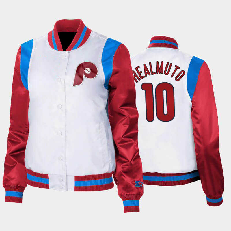 MLB Philadelphia Phillies J.T Realmuto Satin Jacket MLB Philadelphia Phillies J.T Realmuto Satin Jacket