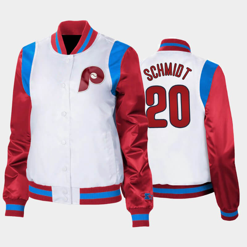 MLB Philadelphia Phillies Mike Schmidt Satin Jacket MLB Philadelphia Phillies Mike Schmidt Satin Jacket