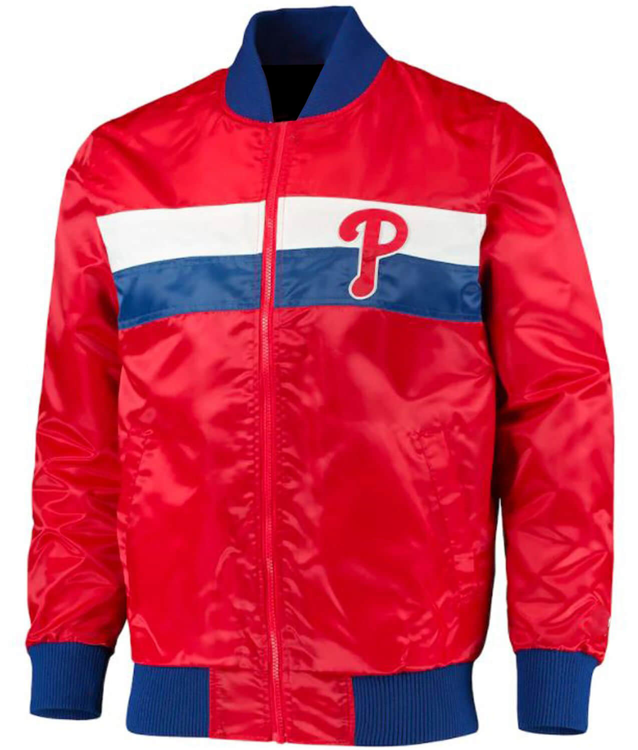 MLB Philadelphia Phillies Red Satin Jacket (1) MLB Philadelphia Phillies Red Satin Jacket