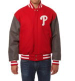 MLB Philadelphia Phillies Two Tone Varsity Jacket