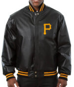 MLB Pittsburgh Pirates Black Leather Jacket
