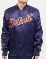 MLB Purple Detroit Tigers Satin Jacket