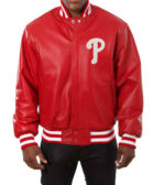 MLB Blue Philadelphia Phillies Leather Jacket