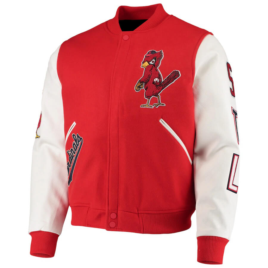 MLB Red White St. Louis Cardinals Varsity Jacket