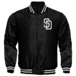 MLB San Diego Padres Black Locker Room Satin Jacket