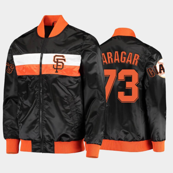 MLB San Francisco Giants Caleb Baragar Satin Jacket MLB San Francisco Giants Caleb Baragar Satin Jacket
