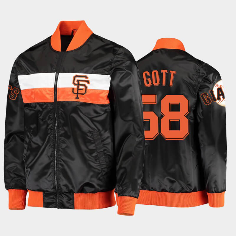 MLB San Francisco Giants Trevor Gott Satin Jacket MLB San Francisco Giants Trevor Gott Satin Jacket