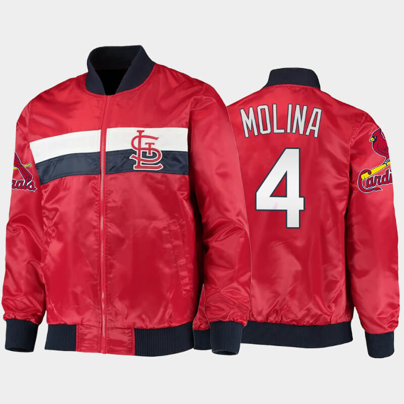 Maker of Jacket Sports Leagues Jackets MLB St. Louis Cardinals Yadier Molina Satin