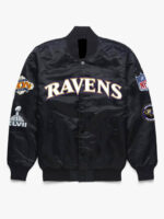 NFL Baltimore Ravens Black Satin Jacket