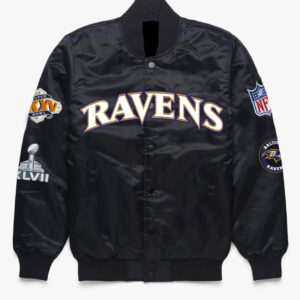 NFL Baltimore Ravens Black Satin Jacket
