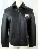 NFL Black New York Giants Football Leather Jacket