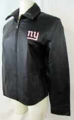 NFL Black New York Giants Football Leather Jacket