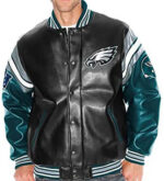 NFL Black Philadelphia Eagles Leather Jacket