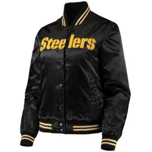 NFL Black Pittsburgh Steelers Satin Jacket