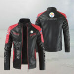 NFL Black Red Pittsburgh Steelers Leather Jacket
