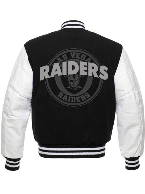 NFL Black White Las Vegas Raiders Varsity Jacket