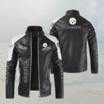 NFL Black White Pittsburgh Steelers Leather Jacket