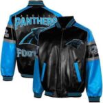 NFL Carolina Panthers Football Leather Jacket