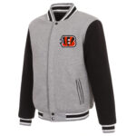 NFL Cincinnati Bengals Gray And Black Wool Jacket