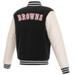NFL Cleveland Browns Black And White Varsity Jacket