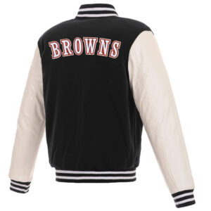 NFL Cleveland Browns Black And White Varsity Jacket