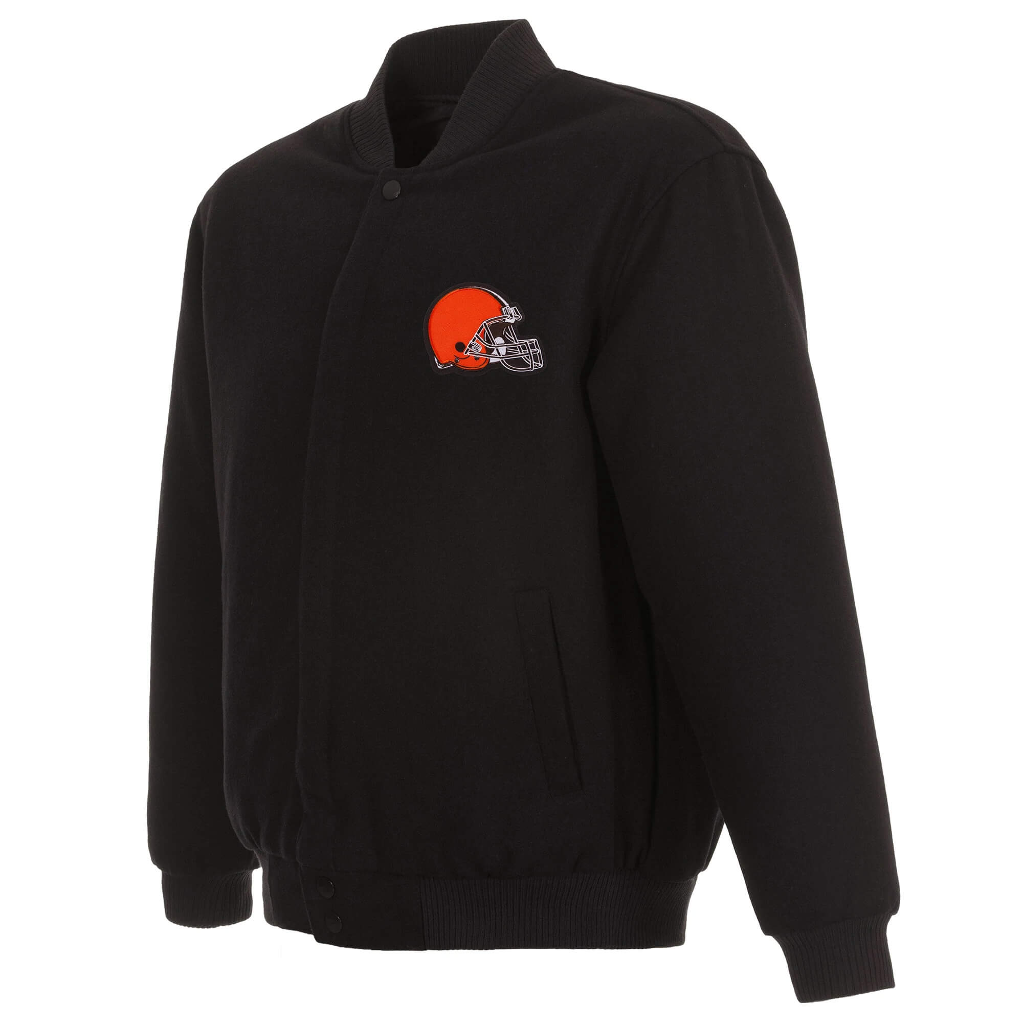 NFL Cleveland Browns Black Wool Jacket (1) NFL Cleveland Browns Black Wool Jacket