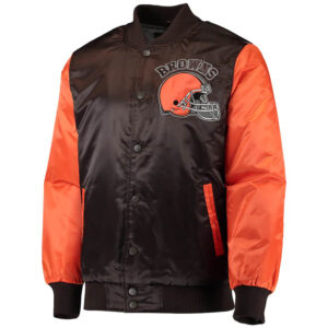 NFL Cleveland Browns Brown And Orange Satin Jacket