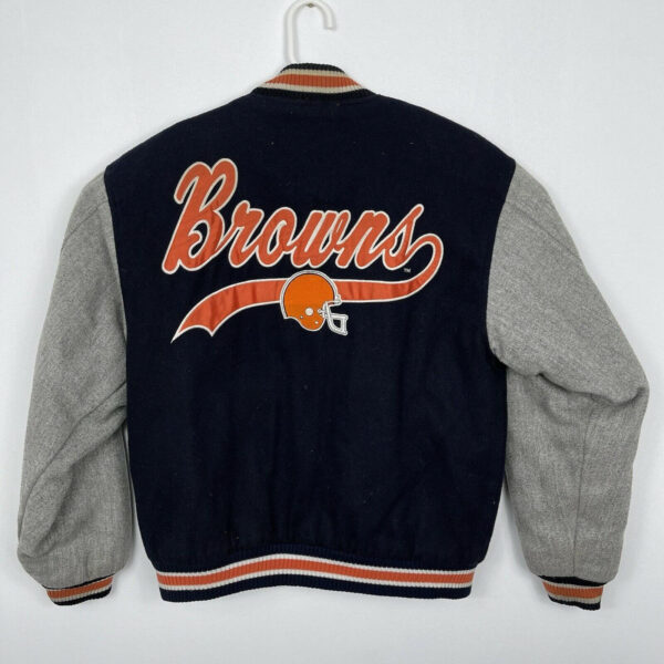 NFL Cleveland Browns Navy And Gray Wool Jacket