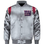NFL Gray New York Giants Satin Jacket