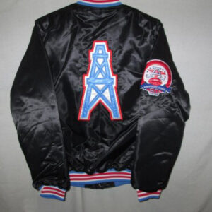 NFL Houston Oilers Black Satin Jacket
