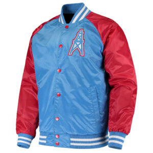 NFL Houston Oilers Blue And Red Satin Jacket