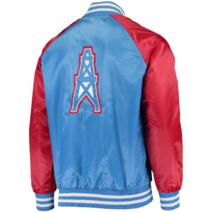 NFL Houston Oilers Blue And Red Satin Jacket
