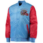 NFL Houston Oilers Light Blue And Red Satin Jacket