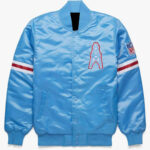 NFL Houston Oilers Light Blue Satin Jacket