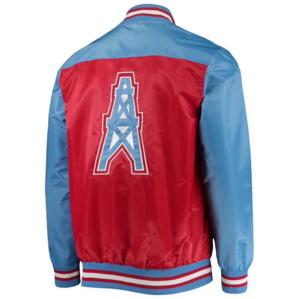 NFL Houston Oilers Red And Blue Satin Jacket