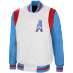 NFL Houston Oilers Tricolor Satin Jacket