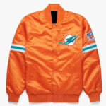NFL Miami Dolphins Orange Satin Jacket