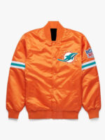 NFL Miami Dolphins Orange Satin Jacket