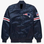 NFL Navy New England Patriots Satin Jacket
