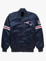 NFL Navy New England Patriots Satin Jacket