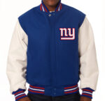 NFL New York Giants Blue And Cream Varsity Jacket