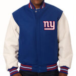 NFL New York Giants Blue And Cream Varsity Jacket