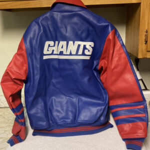 NFL New York Giants Blue And Red Leather Jacket
