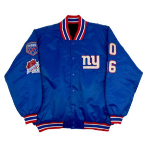 NFL New York Giants Blue Satin Jacket